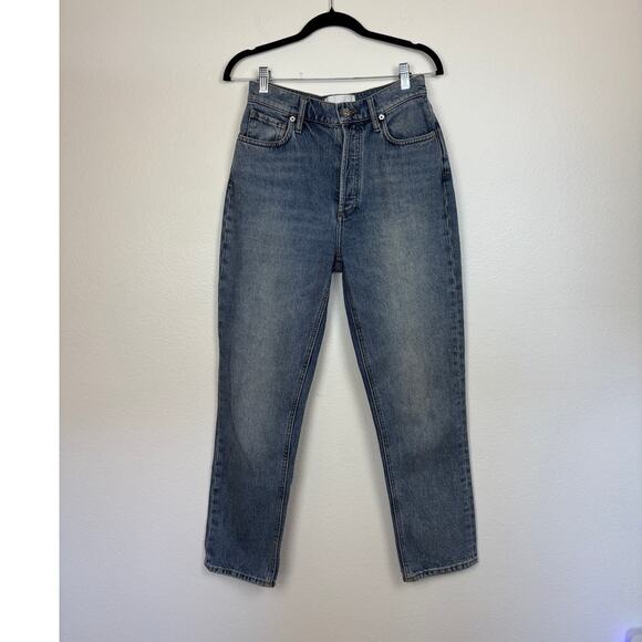 Scanlan Theodore High Rise Button Fly Straight Leg Medium Wash Classic Jeans 26 - Picture 1 of 6